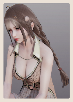 《AI少女》棕色麻花辮米黃色短裙美少女MOD