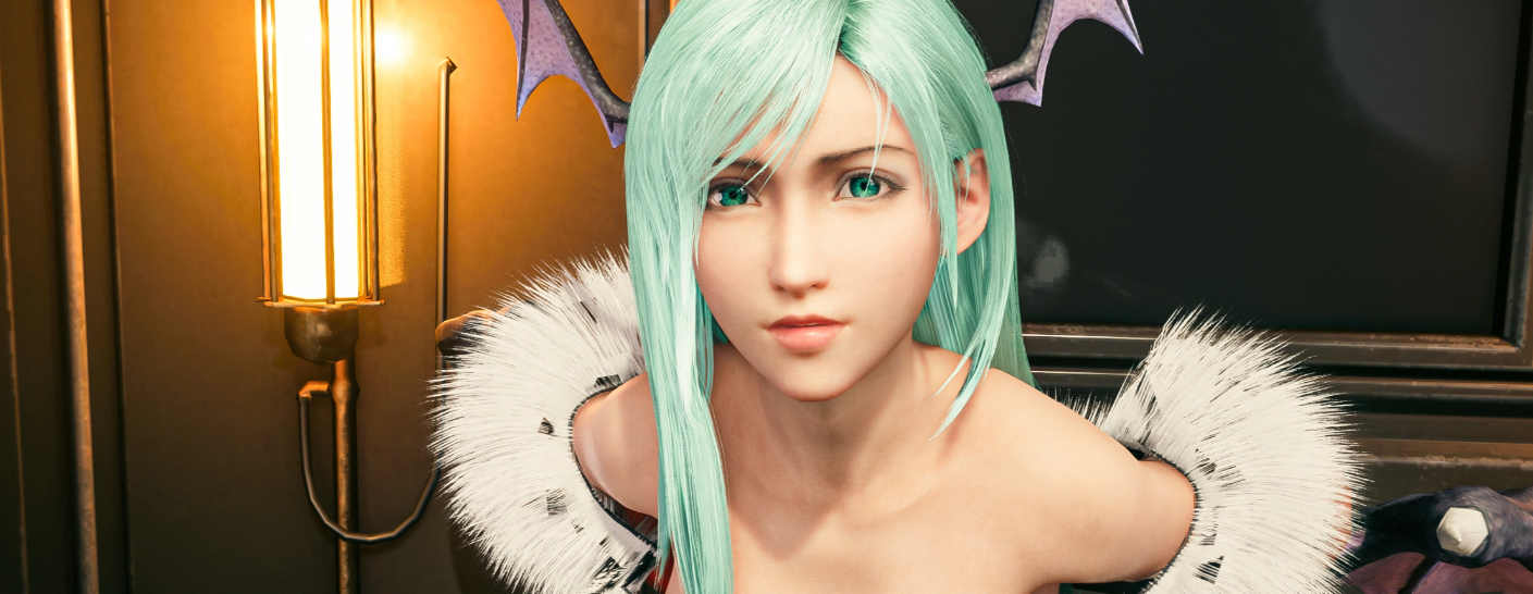 《最終幻想7：重制版》蒂法絕美cos惡魔戰士女魅魔莫莉卡無翅膀MOD