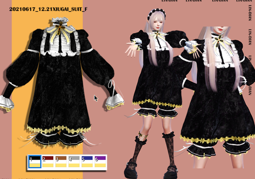 《模擬人生4》冬季黑色洛麗塔公主裙褲MOD