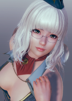 《AI少女》白色短發低領制服眼鏡御姐MOD