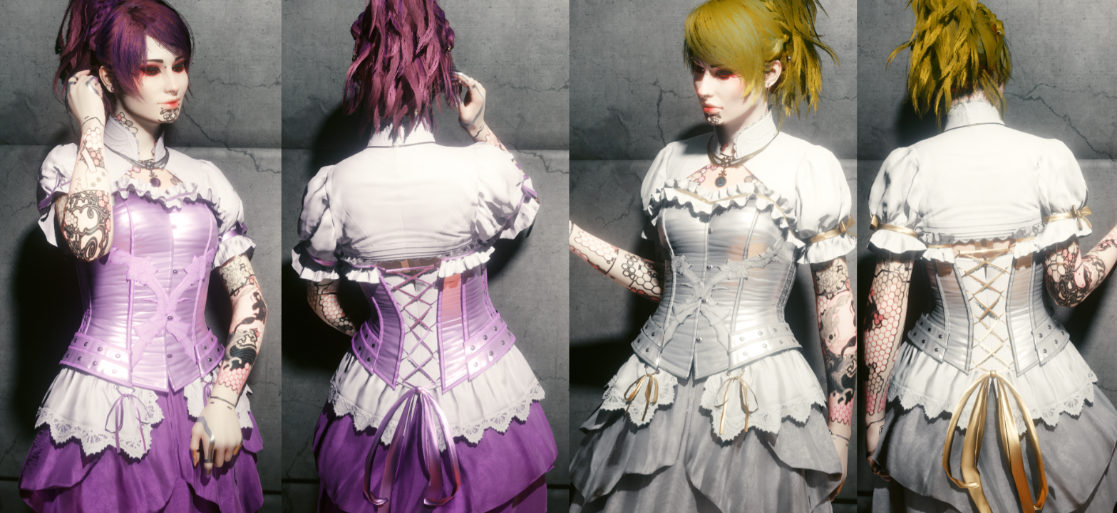 《賽博朋克2077》FF7克勞德哥特禮裙MOD
