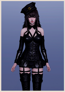 《AI少女》黑色長發緊身衣女警MOD