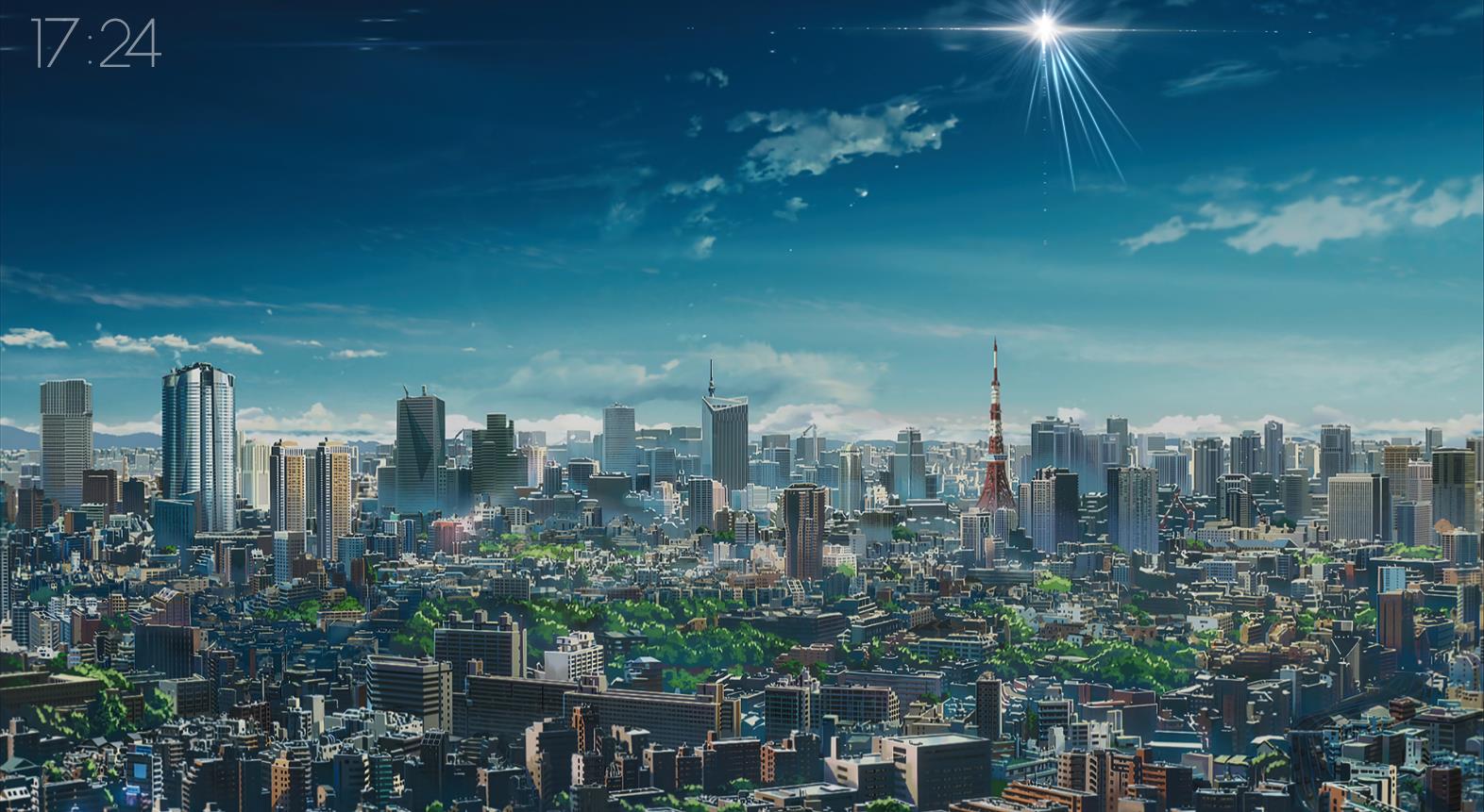 《Wallpaper Engine》動漫風東京城市記時動態壁紙