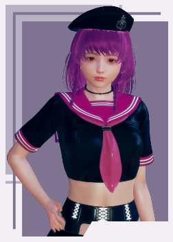 《AI少女》時尚畫家帽紫發少女MOD