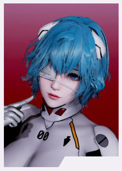 《AI少女》藍(lán)色短發(fā)白色戰(zhàn)斗服EVA綾波麗MOD