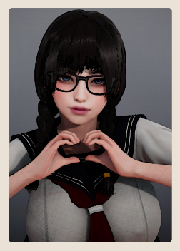 《AI少女》眼鏡制服黑發麻花辮美女MOD