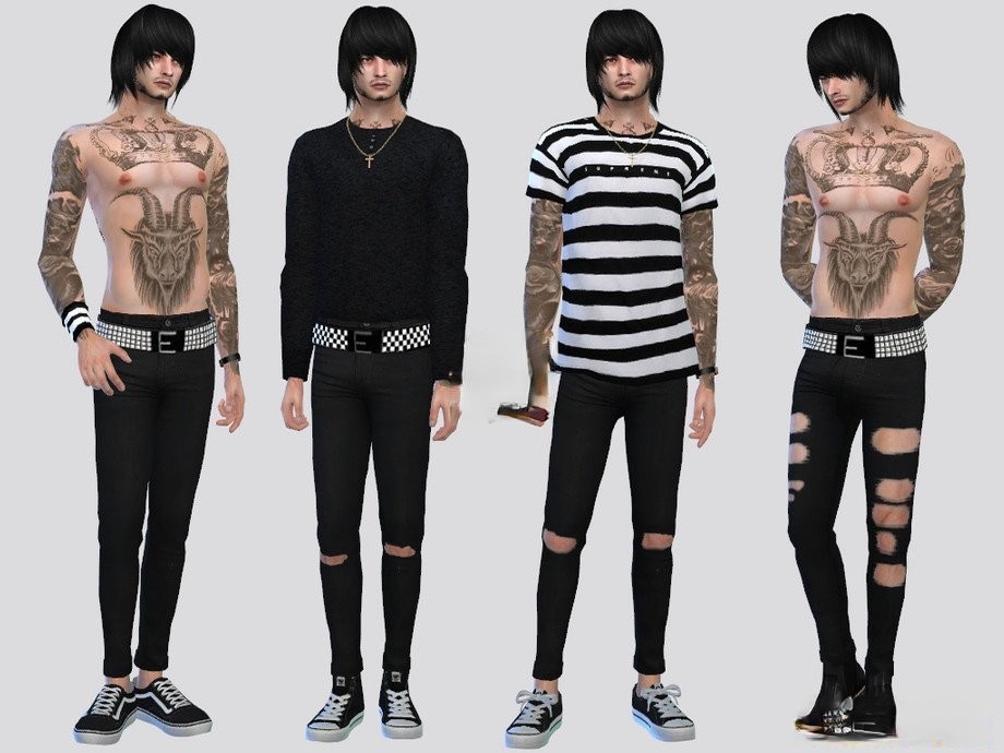 《模擬人生4》男款的腰帶牛仔褲MOD