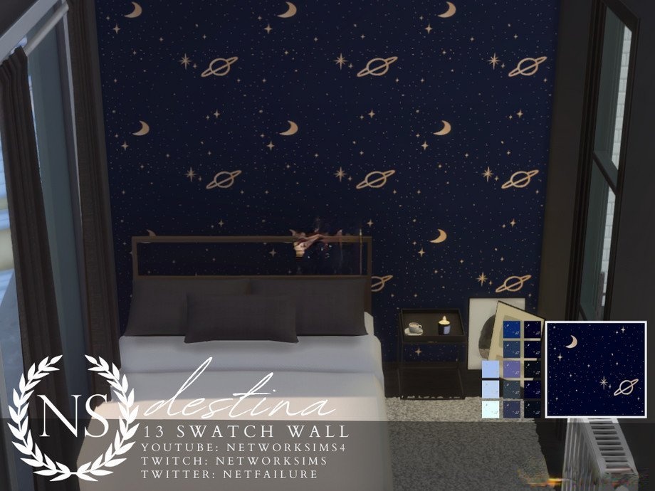 《模擬人生4》金銀色星空壁紙MOD