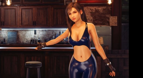 《最終幻想7：重制版》蒂法藍(lán)色緊身瑜伽裝v1.1MOD