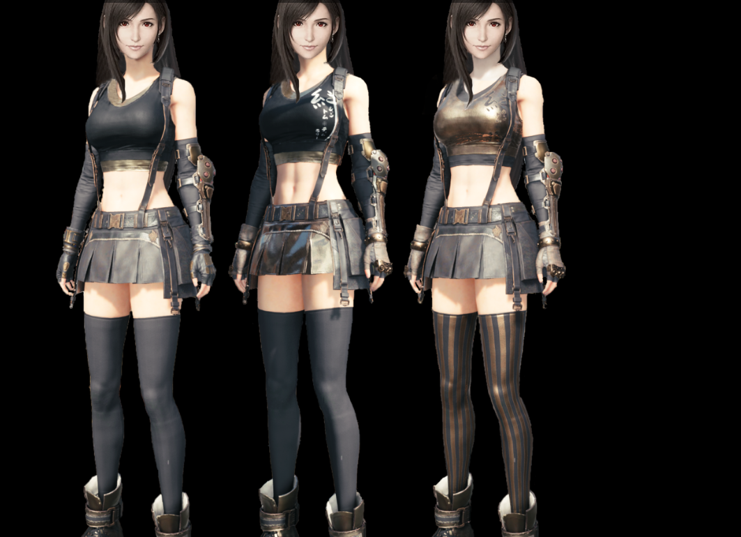 《最終幻想7：重制版》蒂法標準服裝三種黑金配色MOD