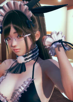 《AI少女》黑色馬尾辮可愛泳裝女仆MOD
