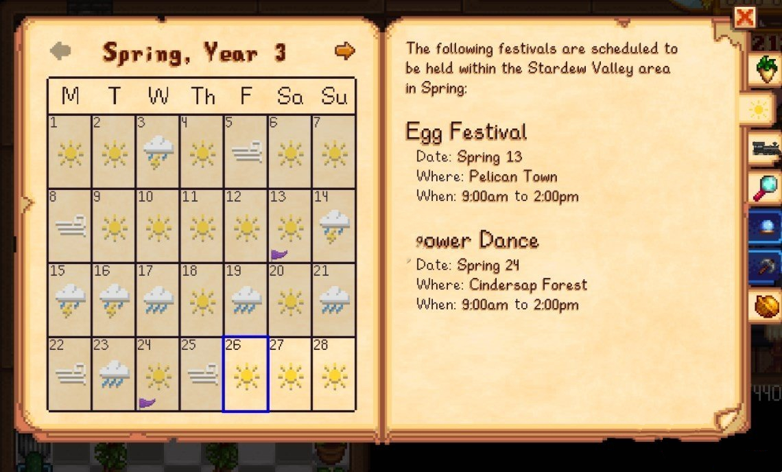《星露谷物語》年歷-游戲指南書MOD