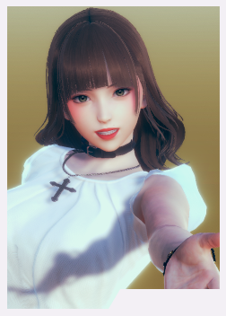《AI少女》褐色卷發(fā)白色休閑裙御姐MOD