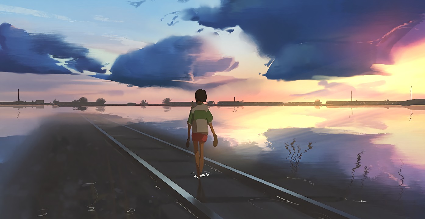 《Wallpaper Engine》小千行走在海上列車道動態壁紙