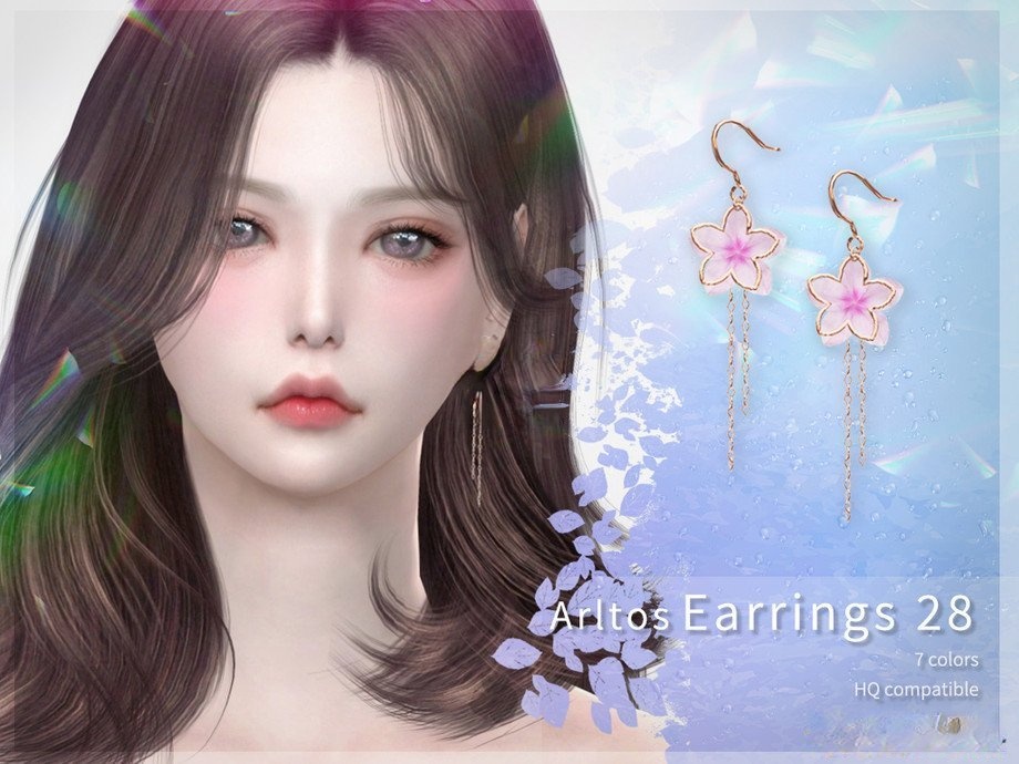 《模擬人生4》精致櫻花流蘇耳環MOD