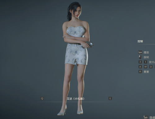 《生化危機2：重制版》艾達克萊爾白色抹胸連衣裙MOD
