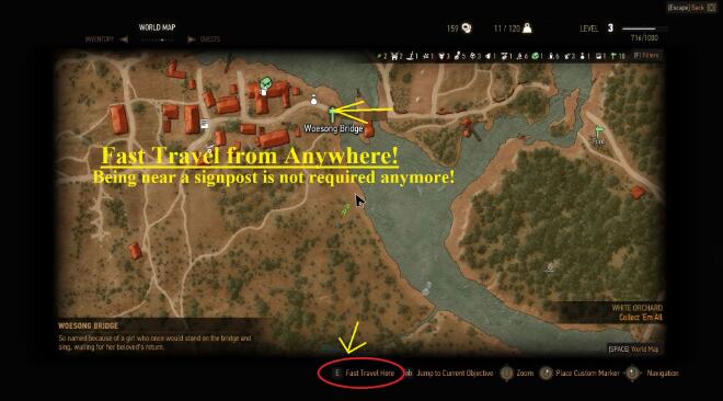 《巫師3次世代版》任意地點進行快速旅行MOD