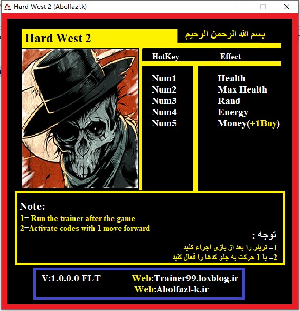 《血戰(zhàn)西部2》v1.0五項(xiàng)修改器[Abolfazl]