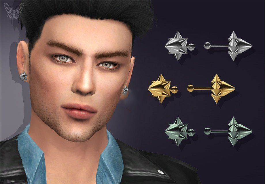 《模擬人生4》男士錐形耳釘MOD