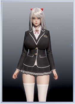 《ROOM Girl》學(xué)生裝銀發(fā)眼鏡少女MOD