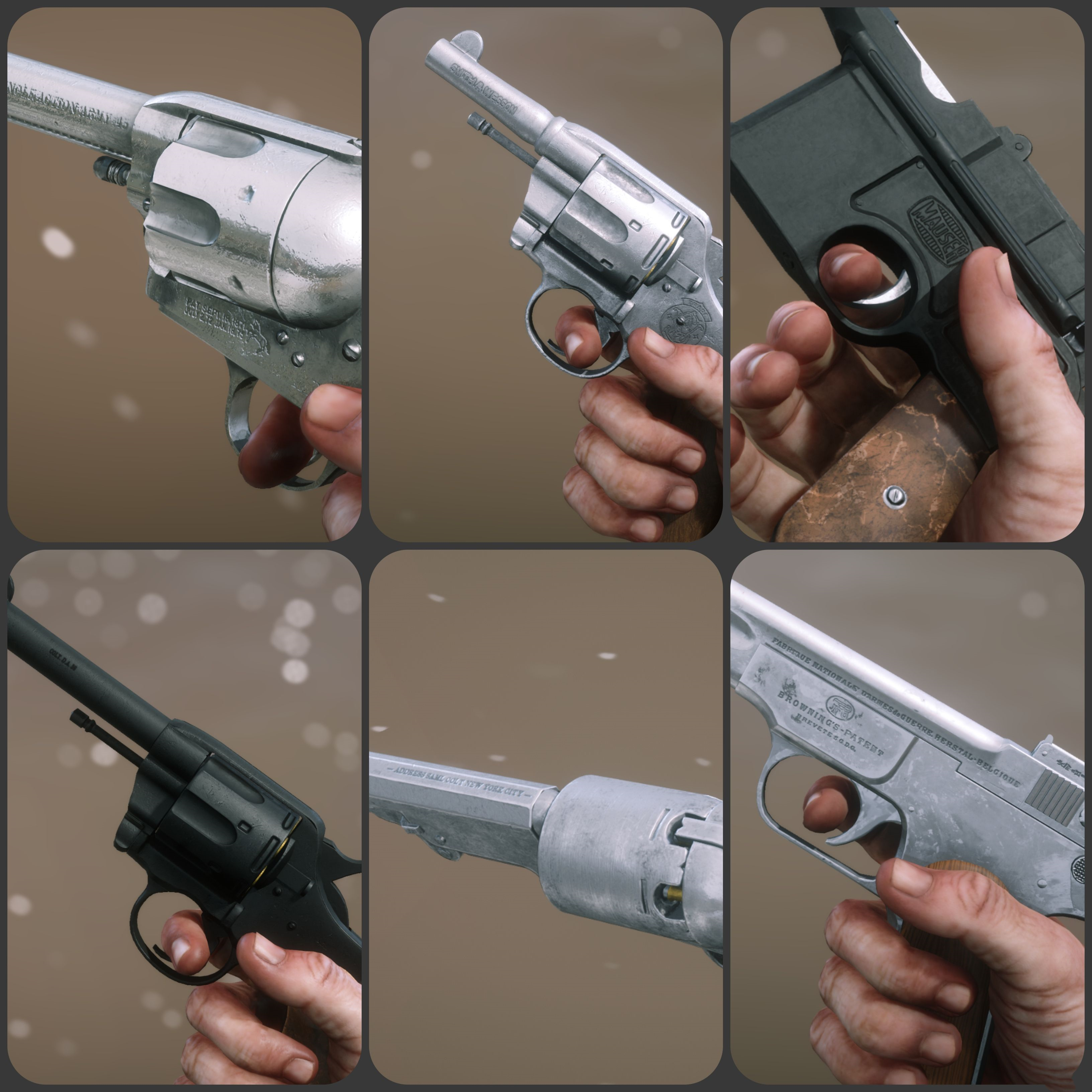 《荒野大鏢客2》槍支裝飾品 - 雕刻和握把MOD