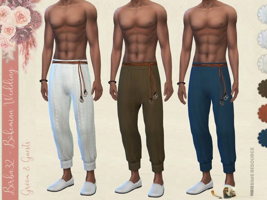《模擬人生4》波西米亞風格束腳長褲MOD