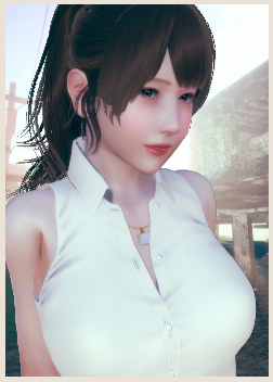 《AI少女》黑色馬尾辮無(wú)袖襯衫美麗少婦MOD
