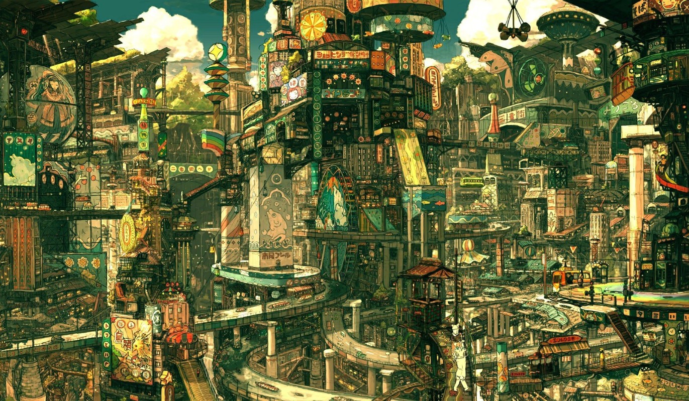 《Wallpaper Engine》超復(fù)雜城市繪圖動(dòng)態(tài)壁紙