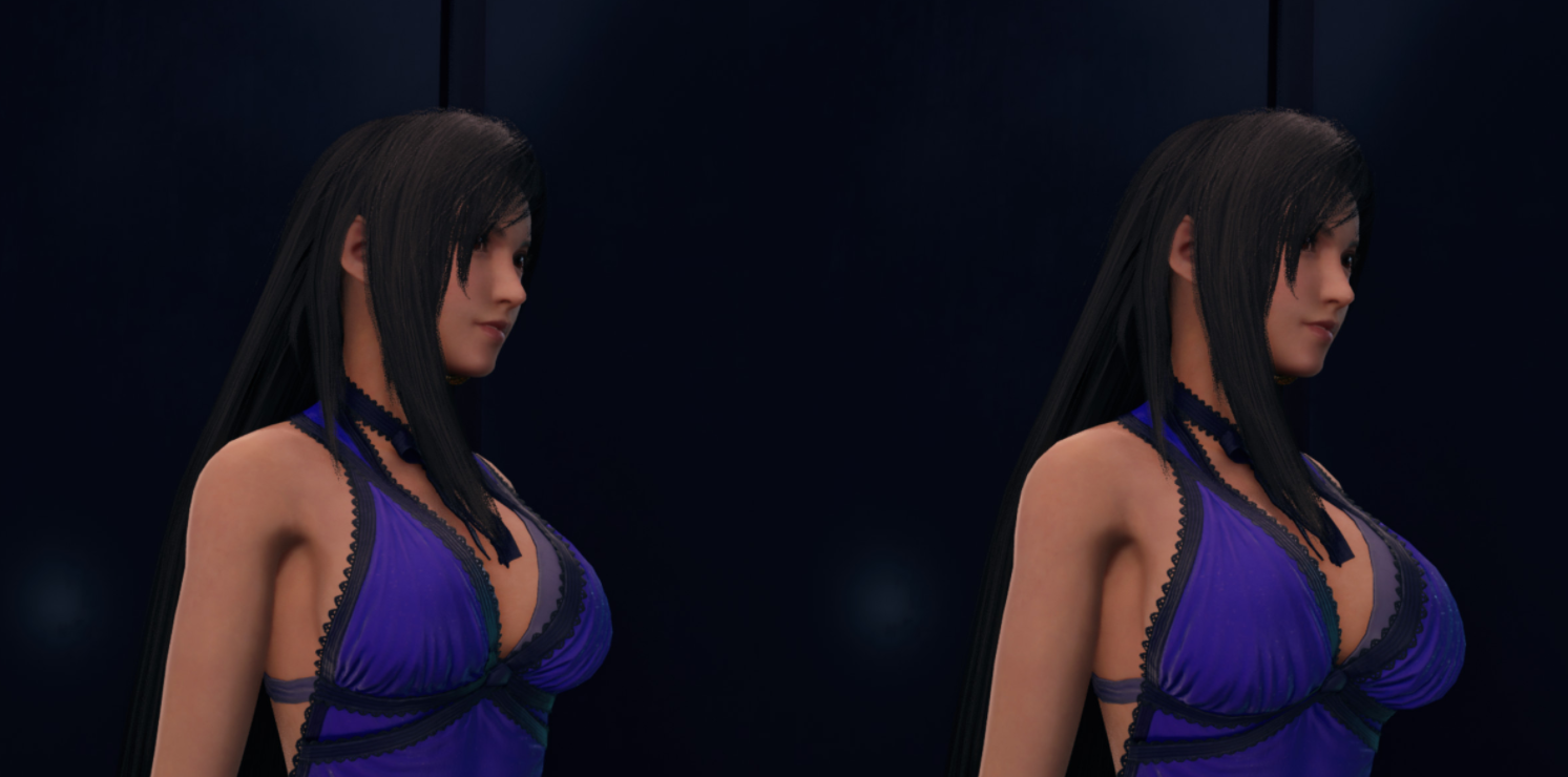 《最終幻想7：重制版》蒂法胸圍增加v0.96.1MOD[支持所有紫色連衣裙為基礎服裝]