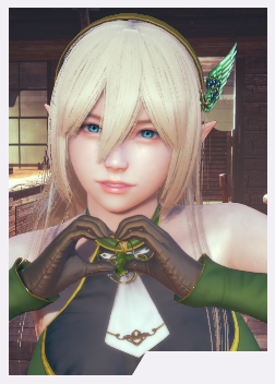《AI少女》金發(fā)藍眼綠色露肩裝精靈御姐MOD