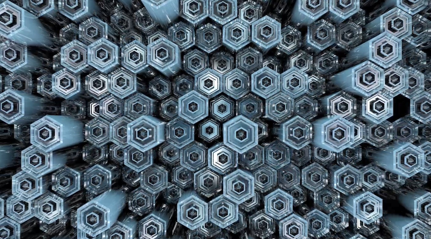 《Wallpaper Engine》3D金屬六邊棱柱群動態壁紙