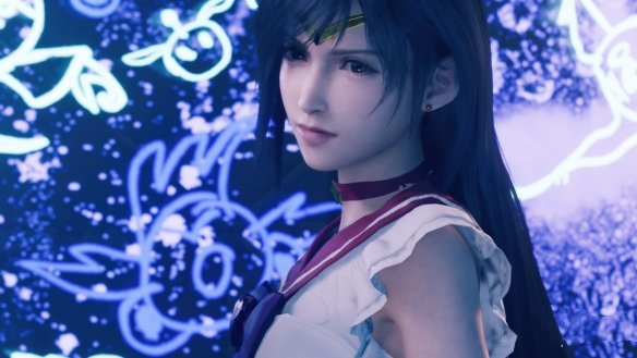 《最終幻想7：重制版》蒂法cos美少女戰士水手火星MOD