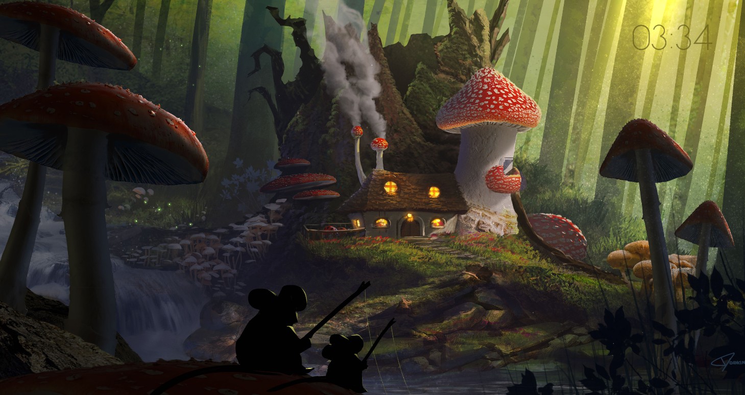 《Wallpaper Engine》蘑菇房子精美繪圖動態(tài)壁紙