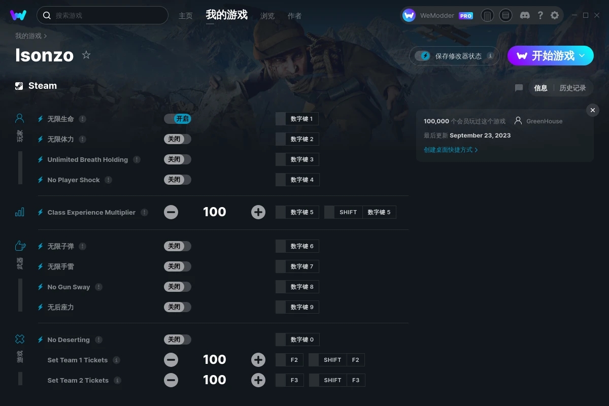 《伊松佐河》v2023.09.23十二項修改器[GreenHouse]