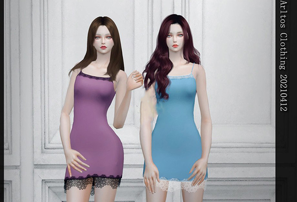 《模擬人生4》蕾絲花邊吊帶睡衣MOD