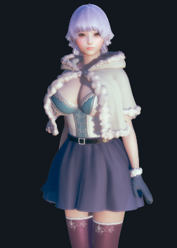 《AI少女》紫色卷發白色披肩性感短裙美少女MOD