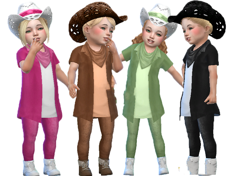 《模擬人生4》小孩牛仔套裝MOD