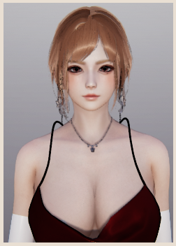 《AI少女》黑色低領連衣裙金發御姐MOD