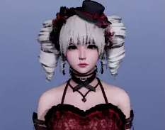 《AI少女》白色螺旋雙馬尾紅色哥特裙美少女MOD