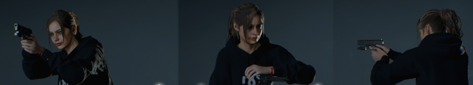《生化危機(jī)2：重制版》克萊爾休閑黑色衛(wèi)衣MOD