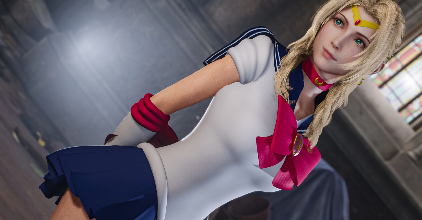 《最終幻想7：重制版》愛麗絲cos美少女戰士月野兔MOD