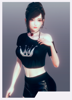 《AI少女》黑色露臍裝皮裙御姐MOD