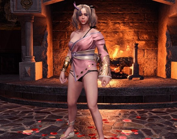  《怪物獵人世界：冰原》粉色誘人單肩泳裝MOD