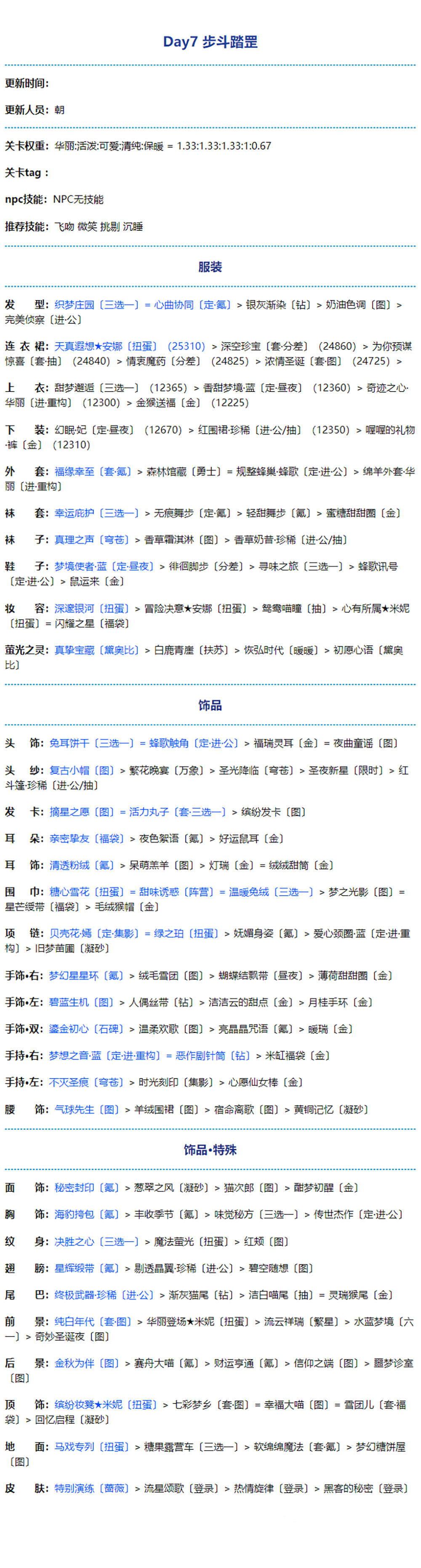 《奇跡暖暖》星步斗踏高分搭配攻略分享