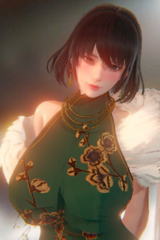 《AI少女》綠旗袍短發美人MOD