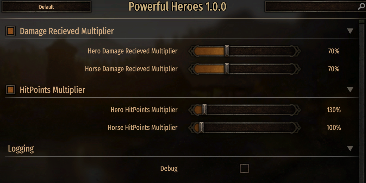 《騎馬與砍殺2》增強英雄角色MOD