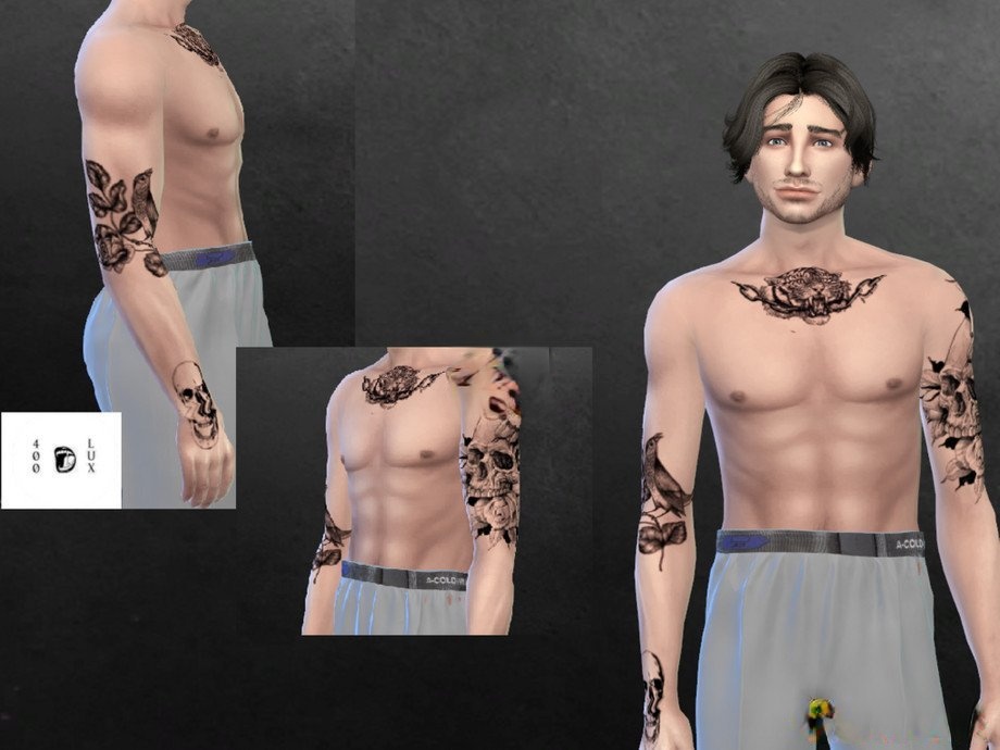 《模擬人生4》男性動(dòng)物印花紋身MOD
