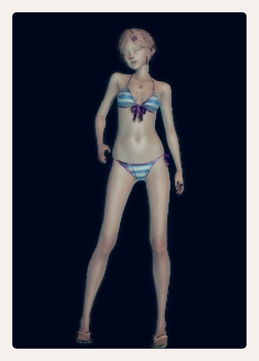 《AI少女》藍白條紋泳裝比基尼MOD