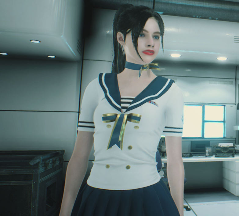 《生化危機2：重制版》艾達克萊爾藍白海員水手服MOD