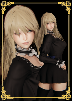 《AI少女》金發(fā)黑色連衣裙御姐MOD